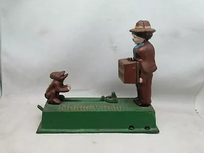 Cast Iron Mechanical Monkey Bank Organ Grinder • $44.99