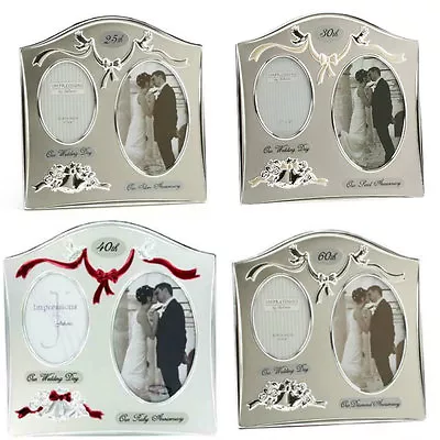 £15.99 • Buy 25th, 30th, 40th, 50th, 60th  WEDDING ANNIVERSARY  GIFT DOUBLE PHOTOFRAME