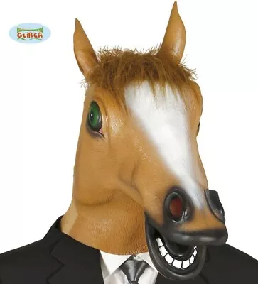 Deluxe Horse Fancy Dress Mask Full Head Latex Pony Mask Brown Fg • £19.50