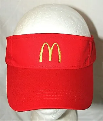 McDonalds Fast Food Restaurant Yellow Arches  M  Red Visor Cap Hat New OSFM • $15.99