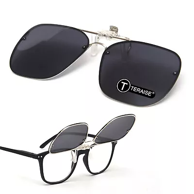 TERAISE Clip On Sunglasses Flip Up HD Polarized Unisex For Outdoor/Driving UV400 • $15.99