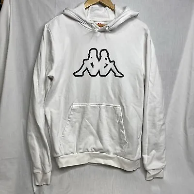 Kappa Men’s Hoodie Pullover Sz Large White Athletic Skate Slim Fit Classic Logo • $25