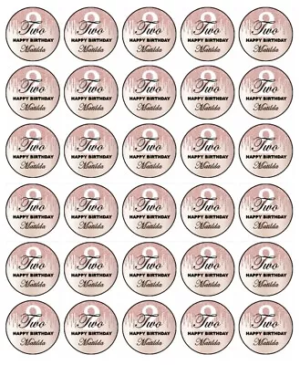 2nd Birthday Pink Cupcake Toppers Edible Wafer Paper Cake Decorations 30 #01 • $12.95