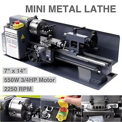 7  X 14  550W Mini Metal Lathe Machine Metalworking Bench Variable Speed 2250RPM • $599.99