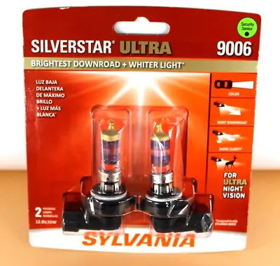 Sylvania Silverstar ULTRA 9006 Headlight 2 Bulbs NEW SEALED   Free Ship • $32