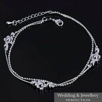 Fashion Ankle Bracelet Women 925 Sterling Silver Anklet Foot Jewelry Chain Beach • £5.99