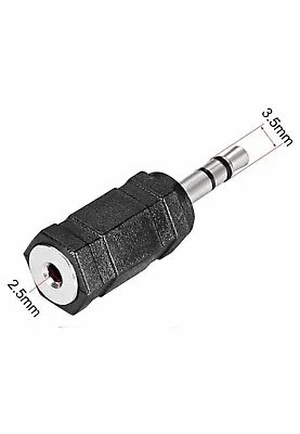 2.5mm Female To3.5mm Male Audio Aux Headphone Adaptor Stereo Mini Jack Converter • £2.98