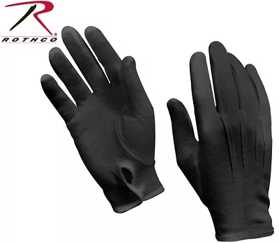 Black Military Cotton Dress Gloves Band Gloves Parade Gloves Waiter Gloves 44410 • $6.98