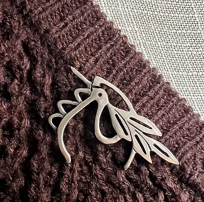 M EISEMANN Vintage Sterling Silver Pendant Pin Dove Peace Branch Bird Modernist • $55