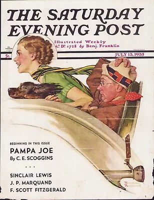 JULY 13 1935 Rumble Seat Fun & Speed NORMAN ROCKWELL SE POST ORIG COVER ONLY #1 • £241.24