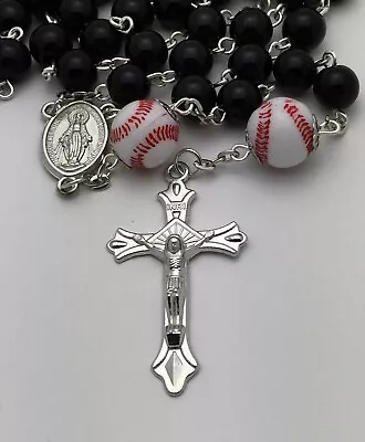 Sports Catholic Rosary Beads - Baseball • $21.95