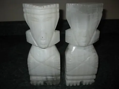 Pair Of Carved Quartz Totem Bookends • $20