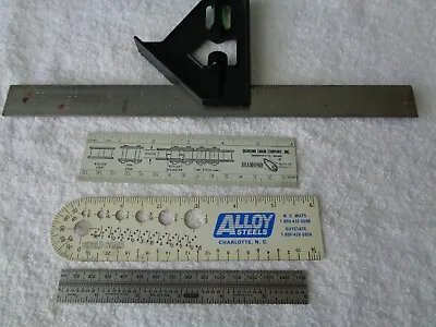 Vintage  Machinists Tools STANLEY Combination SQUARE / 3 Rulers - 1 Metal  • $20.99