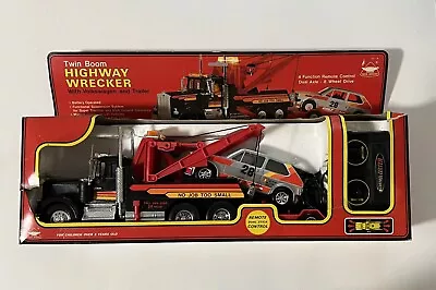 New Bright Twin Boom Highway Wrecker W/ Volkswagen & Trailer RC • $30