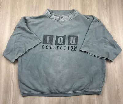 Vintage IOU Collection 1991 Crewneck Designed Short Sleeve Sweatshirt XL Green • $18.95