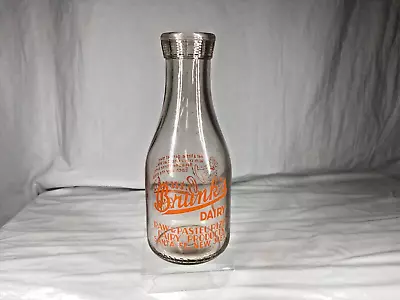 Vintage Brunk's Dairy Quart Milk Bottle From Santa Fe New Mexico • $9.99