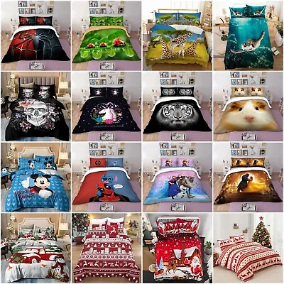 Animals Soft Duvet Quilt Cover Bedding Set Single Double King Size Pillowcases • £28.99