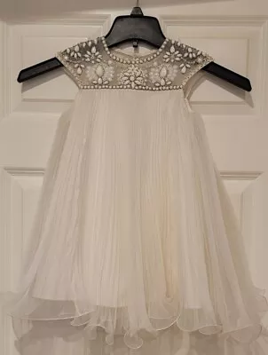 Absolutely Stunning Neiman Marcus Marchesa Ivory Beaded Dress Little Girls XS • $72