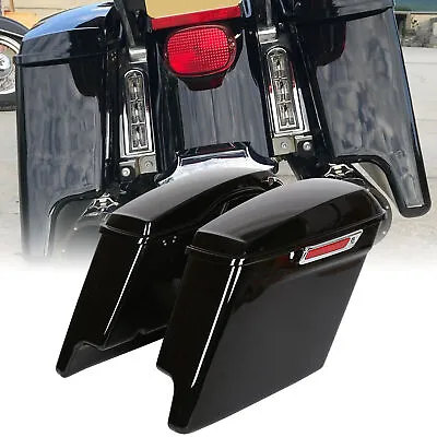 5  Stretched Extended Hard Saddle Bags For Harley Davidson Road King 2014-2023 • $178.90