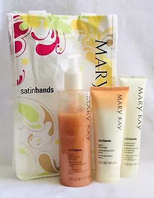 New In Package Mary Kay Satin Hands PEACH 3 Pc Pampering Set ~ Fast Ship • $47.95