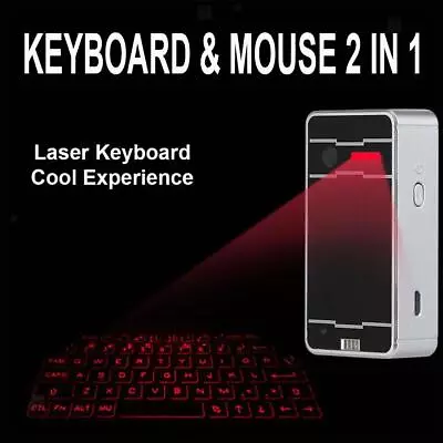 Laser Bluetooth Keyboard Voice Broadcast For Cellphones Tablet • £35.96