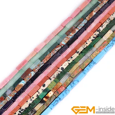 4x13mm Natural Assorted Gemstones Tube Cuboid Loose Beads For Jewelry Making 15  • $4.41