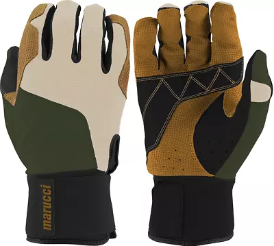1 Pair 2022 Marucci MBGBKSMFW Blacksmith Batting Gloves Green/Tan Adult XX-Large • $54.95
