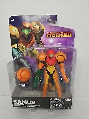 Metroid Samus W/ Morph Ball 5  Action Figure World Of Nintendo Jakks Pacific New • $20