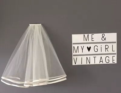 £45 • Buy Vintage Style Short 50s Bridal Veil With Silk Edging