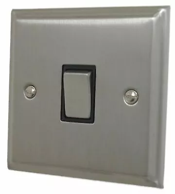 G&H DSN301 Deco Plate Satin Nickel 1 Gang 1 Or 2 Way Rocker Light Switch • £15.80