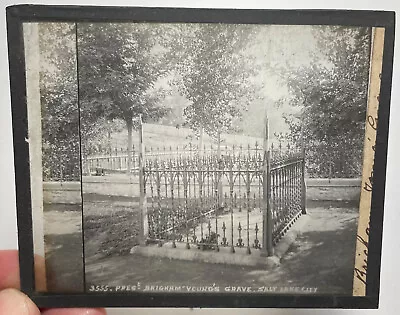 Brigham Young G Utah  Alex Martin WH Jackson FROM STEREOVIEW Glass Lantern Slide • $75