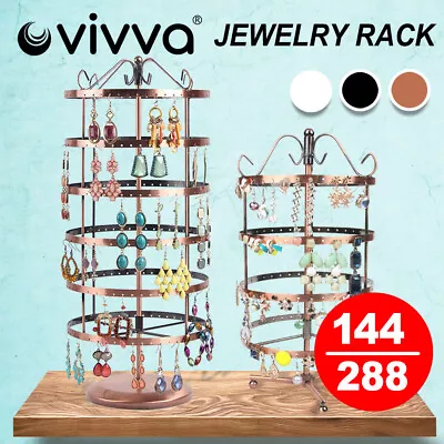 Vvva 144/288 Holes Jewelry Earring Necklace Holder Organiser Rack Stand Hanger • $15.36