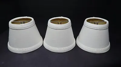 Set Of 3 Mini Clip On Lamp Shade White 3  X 5.25  X H 4  • $18