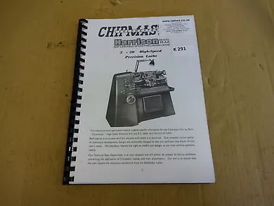 Colchetser Chipmaster & Harrison Model 10AA Lathe Manual + Parts • £30