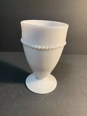 Vintage Westmoreland Beaded Edge Milk Glass Footed Tumbler Goblet  5 1/8  • $5.65