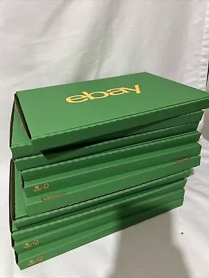 10x EBay Packaging Small Cardboard Box (34.5cm X 24cm X2.5cm) Green/Yellow • £8.99