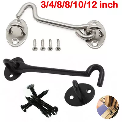 Cabin Hook And Eye Latch Lock Shed Gate Door Stainless Steel Catch Silent Holder • £3.99