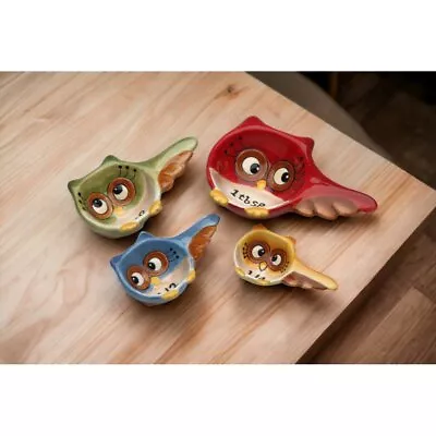 Whimsical Owls Measuring Spoons (Set Of 4) Anniversary Gift For Any Occasion • $20.35