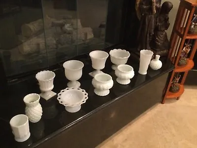 Vintage Milk Glass Planter/Urns/Vases Collection • $25