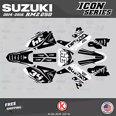 Graphics Decal Kit For Suzuki RMZ250 2014 2015 2016 Icon Series - White • $87.99