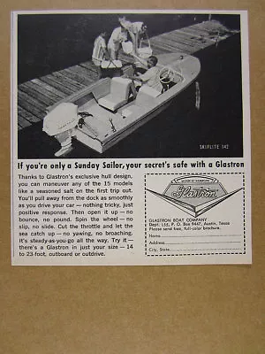 1964 Glastron Skiflite 142 Boat West Bend Outboard & Boat Photo Vintage Print Ad • $8.29