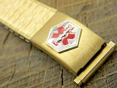 Speidel Medical Watch Band Vintage NOS Unused Gold Plate 16mm-19mm Expansion • $69