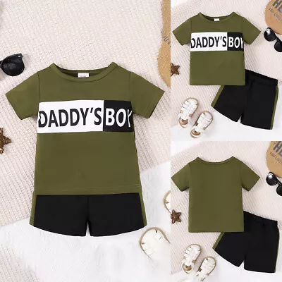 Toddler Baby Boys Tracksuit T-Shirt Tops Shorts Outfit Kids Summer Clothes Set • £2.19
