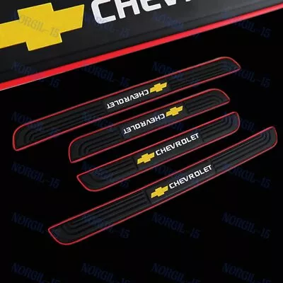 Black Rubber Car Door Scuff Sill Cover Panel Step Protector For Chevrolet X4 New • $18.23