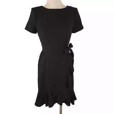 Calvin Klein Women's Short Sleeve Scuba Crepe Dress With Ruffle And Waist Tie • $20