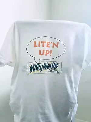 Milky Way T Shirt. Vintage. Large. Rib Color. White. Free USA Shipping. • $33.31