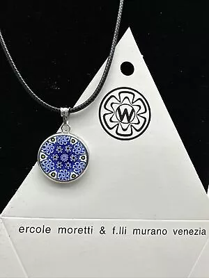 Sterling Silver Murano Millefiori Pendant Necklace- M5b 26 • $22