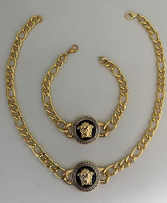 Unisex Boho 3D Medusa Style Necklace & Bracelet SET Goddess Ancient Greek Unique • £7.99