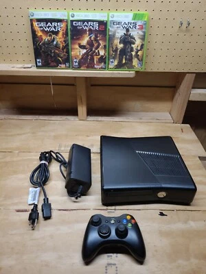 $79.99 • Buy 120GB XBOX 360 Console W/ OEM Controller, Power Cord & 3 Gears Of Wars Games 
