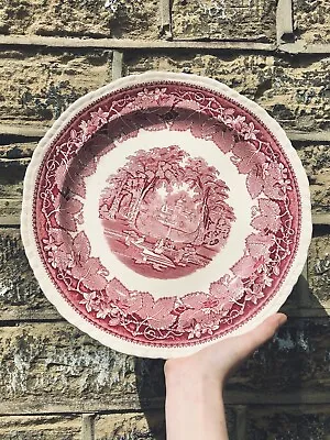Masons Vista Ironstone Plate Large Pink Red Vintage Ceramic Platter • £17.45